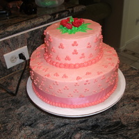 Birthday Cake Strawberry cake with whipped strawberry filling top with strawberrry swiss buttercream. TFL