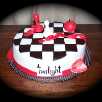 Twilight My second Twilight cake. Chocolate cake with banana cream pie filling covered in mmf.