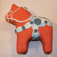 Dala Horse Cake For a Swedish birthday, a Dala Horse Cake!