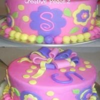 Flowery Cake I used fondant for everything on this cake. Yellow cake with chocolate icing. This is the third time I make a cake. Please commment.......