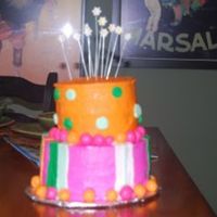 Orange And Pink bc with fondant accents