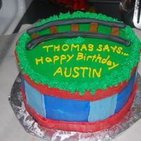 Thomas The Train thomas cake in bc with fondant track- bday boy had the train to put on
