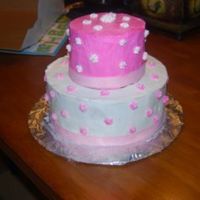 Pink And White pink and white bc with fondant accents