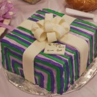 Present present for baby shower iced in bc with fondant bow