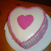 Valentines Cake Heart shaped, with basket weave design on side with 2 colors
