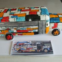 Partridge Family Bus This is the bus I did for the fair that is coming up next week. It is a cake dummy. Fondant covered and painted.