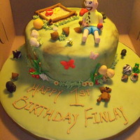 My Nephew's 1St Birthday I made this for my nephews first birthday. Everything is edible and hand made from gumpaste and fondant. The cake is a white butter cake...