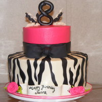 Hot Pink Zebra Print Cake Customer wanted the CakeBoss cake he made for his niece. This is what I came up with. Thanks Buddy for the inspiration! :)