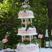 1St Wedding Cake June 2008 Three different flavors, Top tier is white cake with lemon curd filling, middle tier is Spice cake with chream cheese filling and bottom...