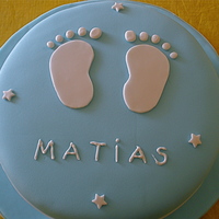 Baby Foot chocolate cake with dulce de leche filling cover in fondant