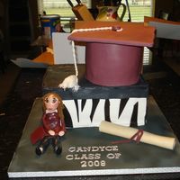 Graduation Cake White cake with strawberry filling