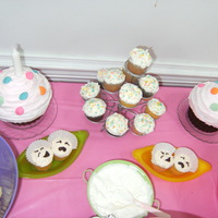 Giant Cupcake 1St Birthday Giant first birthday cupcakes for twins. The little cupcakes in the dish are (two peas in a pod) the twins!