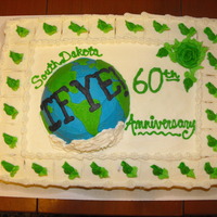 Sd Ifye 60Th Ann. I made this cake for the 60th anniversary of SD IFYE. To make the globe I baked some cake in an oven safe bowl. Choc. and white cake with...
