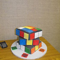 Rubik's Cube we had a daddy daughter nerd night at our church so i made this rubik's cube cake! butter cream icing and fondant squares. didn't...