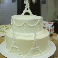 Eiffel Tower I traced an Eiffel tower on parchment paper then with royal icing.