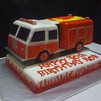 Fire Truck This is the second fire truck I have done. They look so simple but wow do they take a long time. All accents are fondant. TFL!!