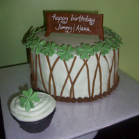 St. Patrick's Themed Birthday Cake Buttercream frosting with fondant/gumpaste decorations