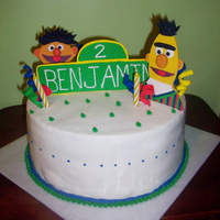 Sesame Street Birthday Cake Cake for child's 2nd birthday. Gumpaste/fondant decorations and buttercream frosting.