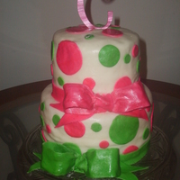 Pink And Green Poka Dots Pink and green dots with matching bows