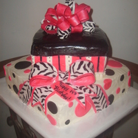Presents! My daughter wanted another pink and balck cake and she loves zebra. This is what I came up with. All zebra print is hand painted. 12 &...