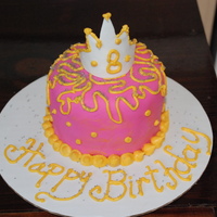 Mini Princess Cake 4" mini princess themed cake for my Niece. It was a surprize cake gift. Fondant covered with buttercream icing accents. Crown is...
