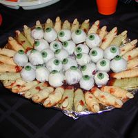 Finger Cookies And Eyeballs NFSC cookies and Red Velvet Cake Balls dipped in white chocolate. Modeling chocolate and buttercream accents on eyeballs. Inspired by many...