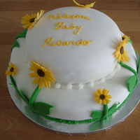 Sunflowers I did this for a sunflowered themed baby shower. Vanilla cake with Chambord buttercream filling.