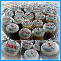 Derek's Thomas & Friends Cupcakes Thomas & Friends Cupcakes20- White and Chocolate Cupcakes with Buttercream and Fondant Decorations