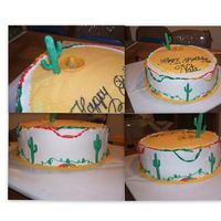 Fiesta Birthday cake for a friend's son's 10 birthday. Chocolate & Vanilla Cake with butter cream frosting. Frist time working with...