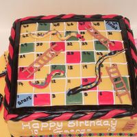 Snakes And Ladders Cake This was a fun cake to make, the Mr men counters were used by the little boys to play a game before he ate the cake...I thought that was...