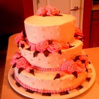 My 1St Stacked Cake This was my 1st attempt at stacking a cake. For what it is, I think it turned out okay. The entire cake is bc.