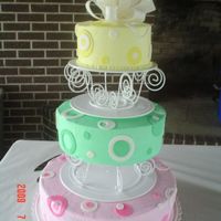 Congrats Amanda And Jeremy I made this 3 tiered cake for a friend from work. Bottom layer was choc with bavarian cr., middle was white cake with strawberry, and the...