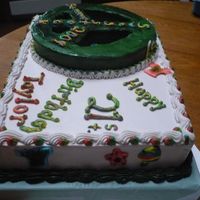 Retro Birthday For a young man - per his wishes. Large peace sign, anything retro 70's. Flowers, tie-dyed t-shirts, etc. on the sides/kaleidoscope...