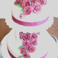 Wilton Class 3 Cake it took me sevral days to complete the flowers all made of fondant