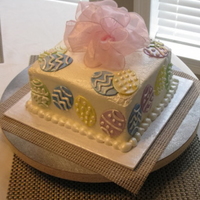 Easter 2010 Red Velvet Cake w/ White Chocolate Cream Cheese Icing - 7-inch square - Satin Ice fondant accents and fabric bow - I used the Red Velvet...