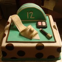 12Th Birthday I had fun making this cake. It was for a girls 12th birthday. The spots, makeup, shoe and makeup bag are made from fondant. I totally...