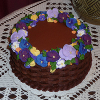 Birthday Cake With Pansies This was for my sister-in-law's birthday. The pansies and buds were all piped with royal icing.