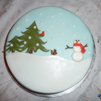 Winter Scene This was one of those last-minute, 2 a.m. cakes, decorated strictly to please my youngest nephew. The snowflakes were made by pressing a...