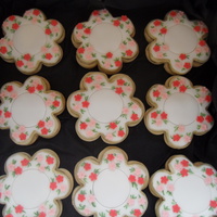 Flower Cookies made to match serviettes for engagement