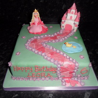Princess Cake princess cake for 6 yr old. princess and castle made from fondant with cmc. thanks for looking