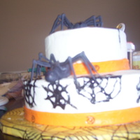 Spider Cake spiders are mmf icing is buttercream ganache filling