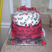 Paramour top tear red velvet bottom chocolate, top is album cover bottom is song names and lyrics