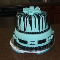 Daughters 13Th Cake!! This cake was for my other daughter who became a teenager this past week!!Kinda wanted it girly but with an edge..just like her!!
