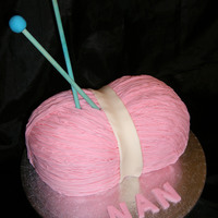 Big Ole Ball Of Wool Cake Big ball of wool for a nan who loves knitting. All the wool was made using an extruder and the knitting needles were dowels.