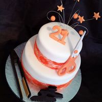 Hairdresser Cake This is a cake I made for a recently qualified hairdresser when she turned 21. the cakes are 8 inch and 5 inch and all the models, the...