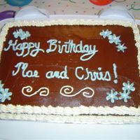 Chocolate Birthday Cake Chocolate cake with chocolate buttercream icing...for my DH and his grandmother's birthday.