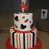 Betty Boop buttercream w/ fondant accents! betty is a fondant/tylose plaque i cut out and painted her with edible markers! :)