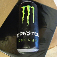 Monster Drink i used 3 6 inch cakes and cut them in half.....making 6 halves.......covered in fondant........stripe things are edible image