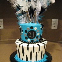 Feather buttercream w/ fondant accents