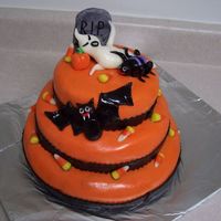 Halloween 2008 This is my third fondant cake. I really liked how it turned out except I wanted to make a dead tree to put next to the tombstone and couldn...